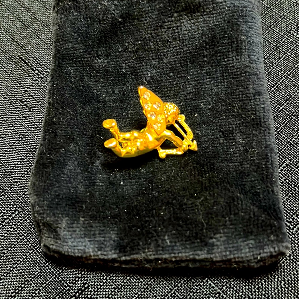 Gold Cherub Pin with Diamond Accents